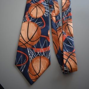 Navy Blue Basketball Tie
